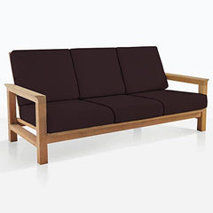 LAZI | Brown 3 Seater Wooden sofa cushion cover on livebetterindia.com