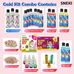Sneki | Gold combo Kit for slime making on livebetterindia