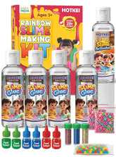 HOTKEI (Make 20+ Slimes) Multicolor Scented DIY Magic Toy Slimy Slime Activator Glue Gel Jelly Putty Making kit Set Toy for Boys Girls Kids Slime Activator Making Kit 4 Clear Glue 1 Activator