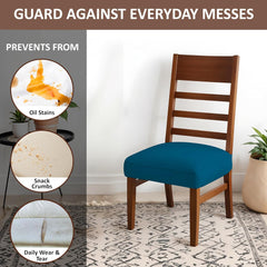 HOTKEI Airforce Blue Chair Seat Protector, Elastic Cushion Slipcover for Dining Chair