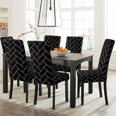 HOTKEI Black Brick Print Dining Chair Cover Seat Protector and Slipcover