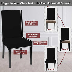 HOTKEI | Black installation guide of dining chair cover on livebetterindia.com