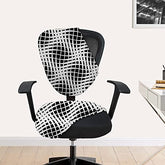 HOTKEI Black and White Abstract Print Office Chair Cover Polyester Blend Chair Slipcovers