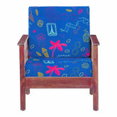 HOTKEI Blue Cupcake Print Sofa Cushion Cover Stretchable 1 Seater Wooden Sofa Cushion Protector