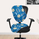 HOTKEI Blue Floral Printed Chair Cover for Office Executive Desk Chair Covers and Slipcover