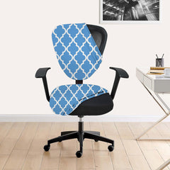 HOTKEI | Blue digital printed office chair cover on livebetterindia.com