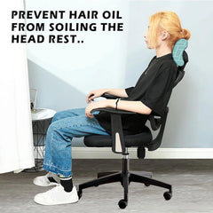 HOTKEI Floral Printed Polyester Office Chair Headrest Cover Computer Executive Rotating Chair Head Rest and Slipcover