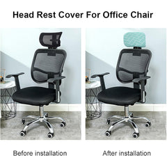 HOTKEI Floral Printed Polyester Office Chair Headrest Cover Computer Executive Rotating Chair Head Rest and Slipcover