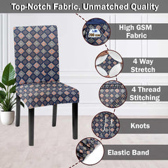 HOTKEI Graphic Printed Dining Chair Cover Stretchable Cushion Slipcover and Seat Protector