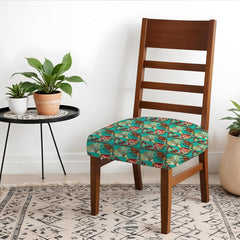 Hotkei | Green printed dining chair seat cover on livebetterindia.com