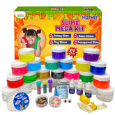HOTKEI Mega Toy Slime Kit Multicolor Scented Toy Slimy Gel Set with Various Accessories