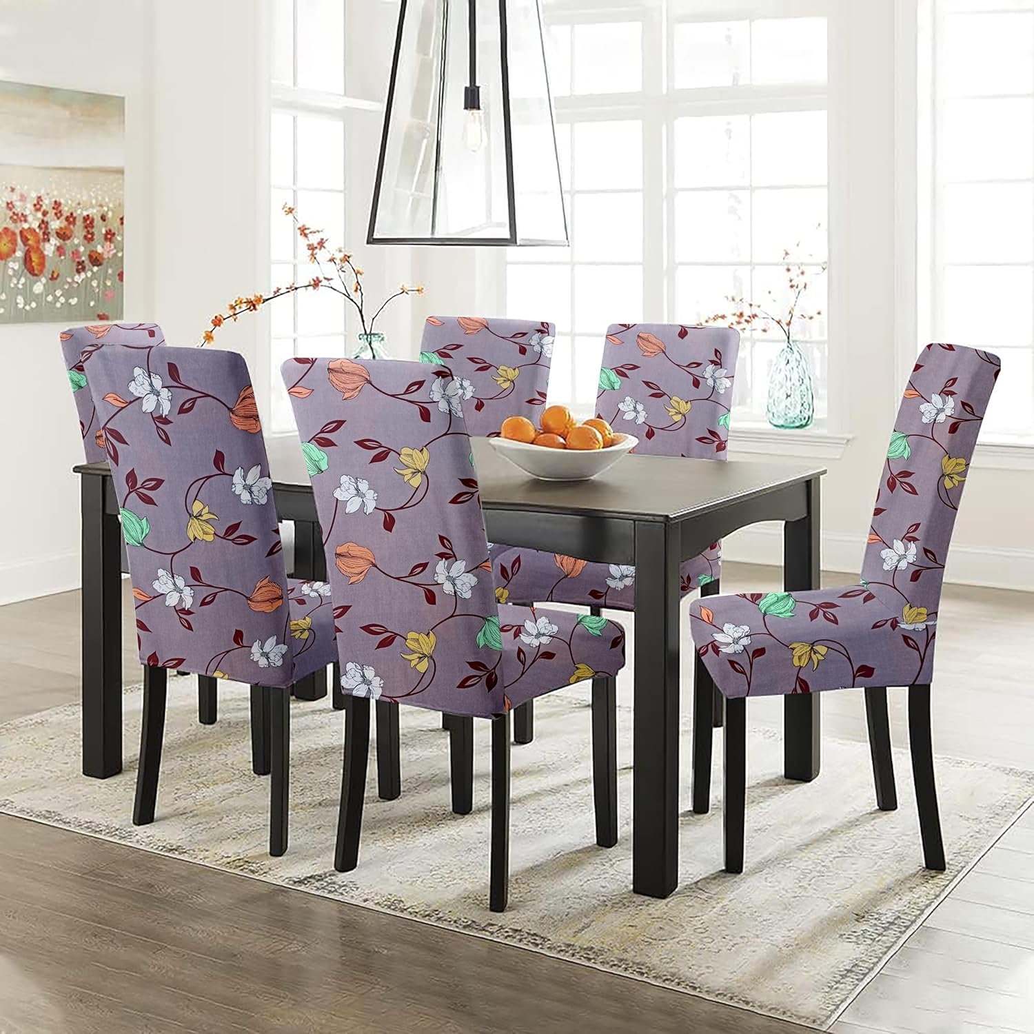 HOTKEI | Floral printed chair cover for home dining chair on livebetterindia.com