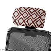 HOTKEI Off white Abstract Printed Office Chair Headrest Cover and Protector