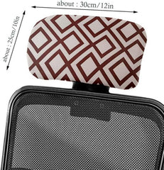 HOTKEI Off white Abstract Printed Office Chair Headrest Cover and Protector