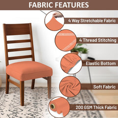 HOTKEI Peach Dining Chair Base Cover Stretchable Chair Cushion Protector and Slipcover for Dining Chair Cover