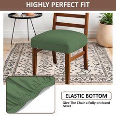 HOTKEI Pista Green Dining Chair Cover Stretchable Cushion Protector and Slipcover for Dining Chair