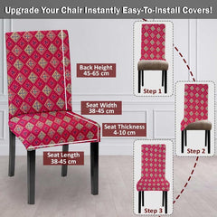 HOTKEI Red Graphic Printed Chair Cover Stretchable Slipcover and Seat Protector