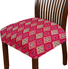HOTKEI Traditional Print Pink Dining Chair Cover Stretchable Seat Protector
