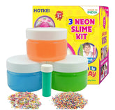 HOTKEI Neon Color Fruit Scented Toy Slime Kit Neon Slime Gel Kids Playing Kit