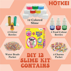 HOTKEI DIY Magic Toy Slime Kit Kids Slime Set with Glitter|Charms|Water Beads