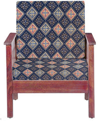 LAZI | Blue Abstract printed 1 seater sofa cover on livebetterindia.com