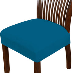 LAZI Airforce Blue Chair Seat Protector, Elastic Cushion Slipcover for Dining Chair