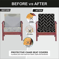 LAZI Black Brick Printed Sofa Cushion Cover 1 Seater Wooden Sofa Cushion Protector