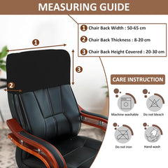 LAZI Black Polyester Boss Chair Headrest Cover Elastic Office Chair Headrest Slipcover