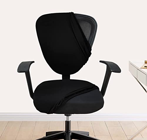 LAZI | Black Office chair cover set for executive chair on livebetterindia.com