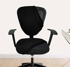 LAZI | Black Office chair cover set for executive chair on livebetterindia.com