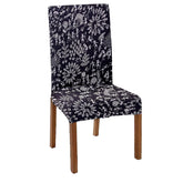 LAZI Black Warli Print Dining Chair Covers, Stretchable Slipcover and Seat Protector