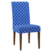 LAZI Blue Diamond Print Dining Chair Cover, Seat Cover and Protector for Dining Chair