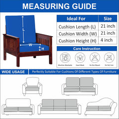LAZI Blue Digital Print Polyester Blend 1 Seater Wooden Sofa Cushion Cover Cushion Protector