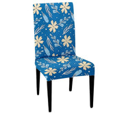 LAZI Blue Floral Digital Printed Chair Cover and Stretchable Seat Slipcover and Protector