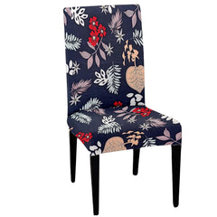 LAZI Blue Floral Printed Chair Covers Stretchable Slipcover for Seat Cushion Protection