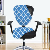 LAZI | Blue indigo printed office chair cover on livebetterindia.com