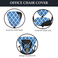LAZI | Blue office chair backrest and cushion cover set on livebetterindia.com