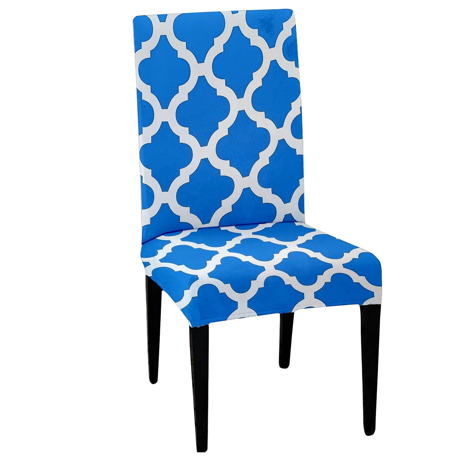LAZI | Blue indigo print dining chair cover on livebetterindia.com
