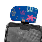 LAZI Cupcake Blue Printed Polyester Office Chair Headrest Cover and Protector