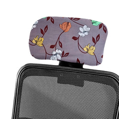 LAZI Floral Print Polyester Boss Chair Headrest Cover Chair Head Rest and Slipcover