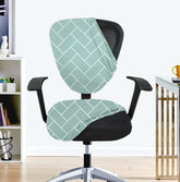 LAZI Green Brick Print Polyester Blend Chair Cover for Office Executive Chair Slipcover