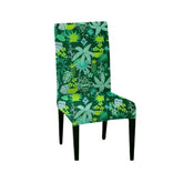 LAZI Green Printed Stretchable Polyester Blend Dining Chair Cover and Slipcover