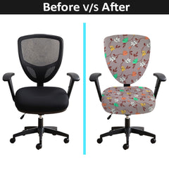 LAZI | Grey Floral Office Executive Chair Cover on livebetterindia.com