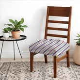 LAZI | Dining Chair Base Cover with printed checks on livebetterindia.com