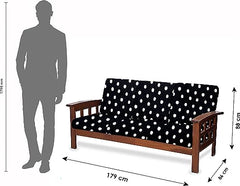 LAZI Polka Dots Sofa Cushion Cover, Stretchable Sofa Cover and Protector for Wooden Sofa