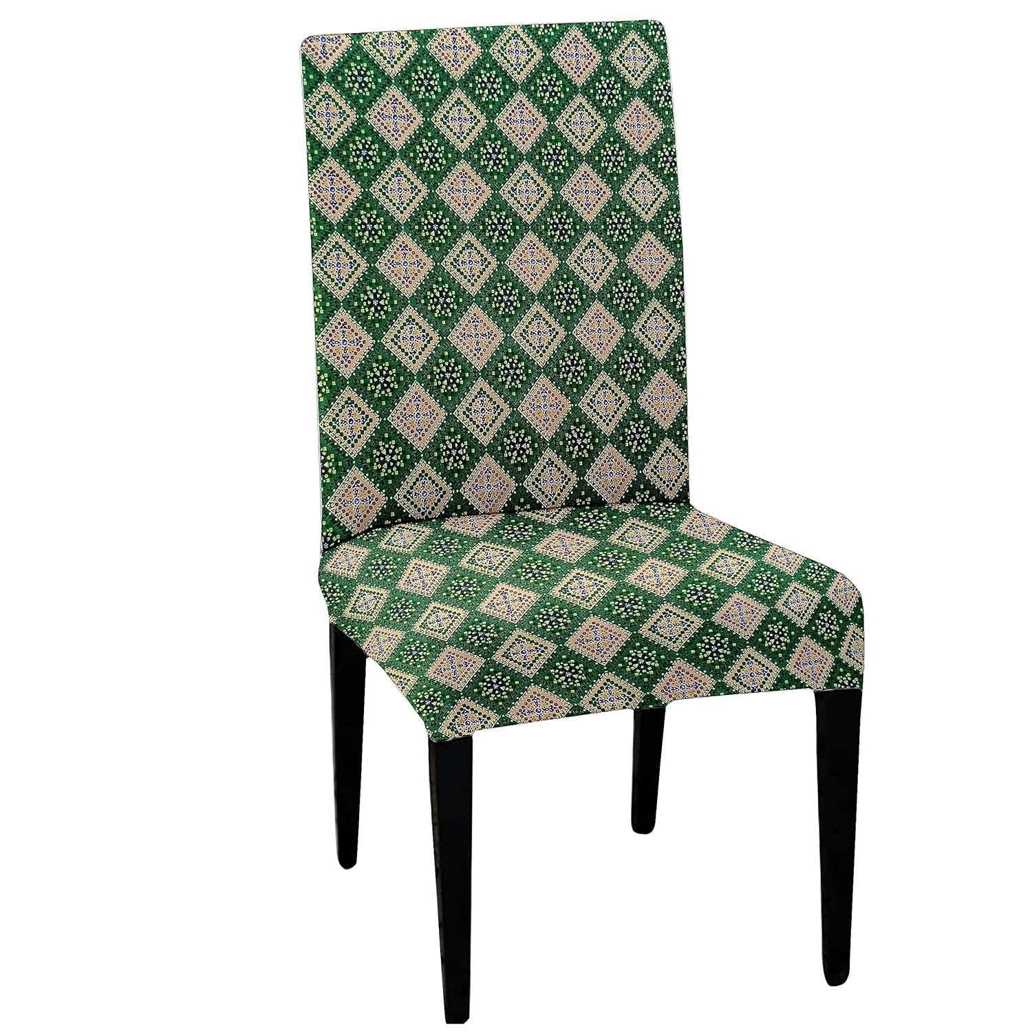 LAZI | Green Printed dining chair cover for home furnishing on livebetterindia.com
