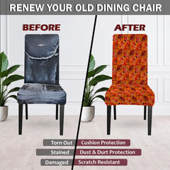 LAZI Before and after of dining chair cover on livebetterindia.com
