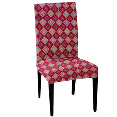 LAZI Red Graphic Printed Chair Cover Stretchable Slipcover and Seat Protector