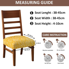 LAZI Yellow Abstract Printed Chair Seat Cover and Cushion Protector for Dining Chair