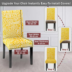 LAZI | easy to install printed dining chair cover | livebetterindia.com